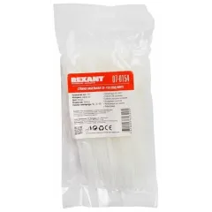 Стяжка кабельная под винт (хомут) REXANT 150 x 3,6 мм белая 100шт