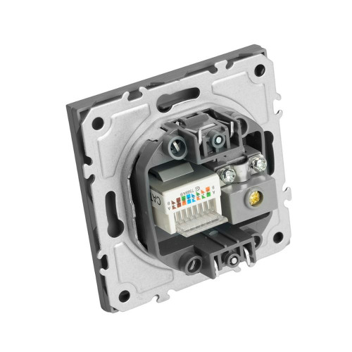 Розетка PC+TV ЭМИЛИ платиново-серый RST00-5106-10