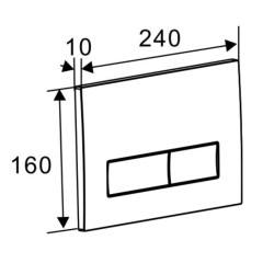 Кнопка смыва для инсталляции EVA GOLD 400 прямоугольник, хром 02