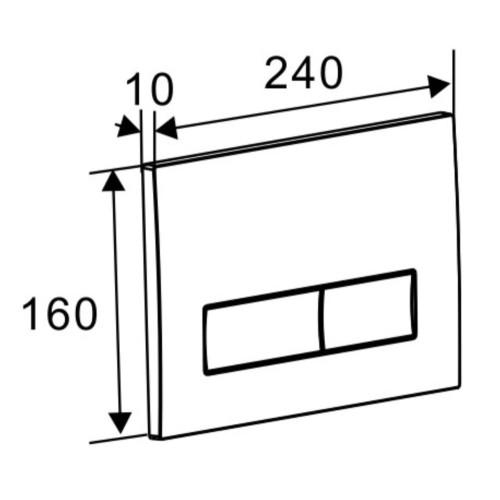 Кнопка смыва для инсталляции EVA GOLD 400 прямоугольник, хром 02