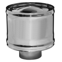 Дымоход зонт-К 0,5мм Ф115 с ветрозащитой, нержавеющая сталь (Феррум)