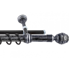 Карниз+шина Валанс d28 черненое серебро/патина (пластик) 240см Ле-Гранд (5)