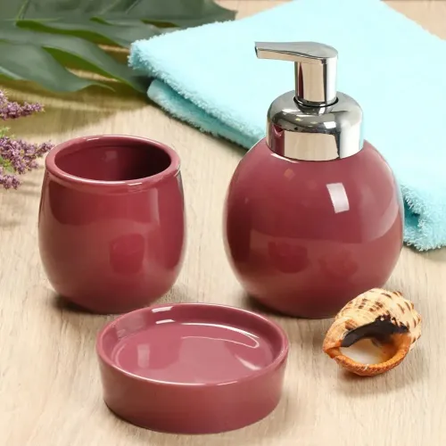 Держатель для зубных щеток (стакан) керамика, винный, CE1066IA-TB (395694)