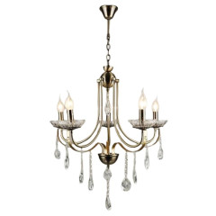 Светильник Люмис NH4749/5 AB 5x40W E14 d620 h940 бронза/хрусталь