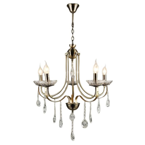 Светильник Люмис NH4749/5 AB 5x40W E14 d620 h940 бронза/хрусталь