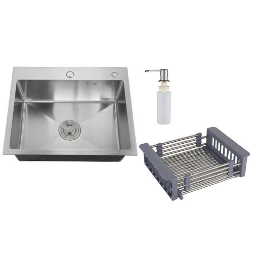 Мойка нерж. врезная РМС, MR-5050, 500х500 мм, цвет нерж.сталь, дозатор, корзина, сифон