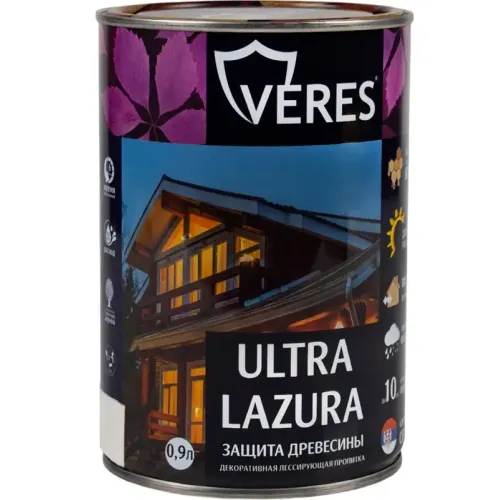 Декоративная пропитка для дерева Veres Ultra Lazura №12 Белый 0,9