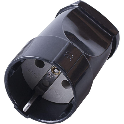 Розетка 2P+E 16А на кабель черная STEKKER PST16-40-200