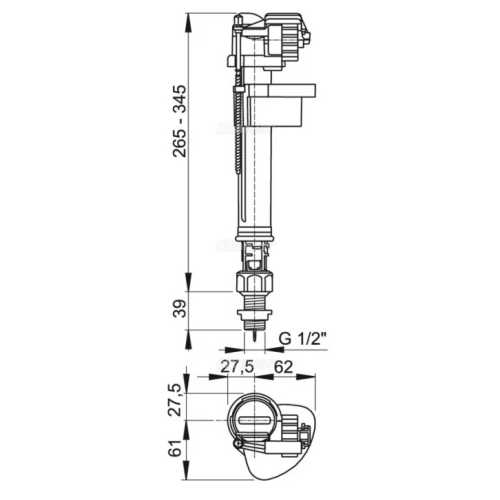Клапан впуска ALCAPLAST A17-1/2