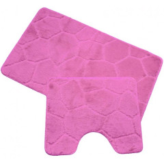 Набор ковриков для ванной и туалета 2шт ZALEL 55х90 розовый