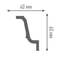 Плинтус потолочный ПЛИНТЭКС J SС 40/60 (86)