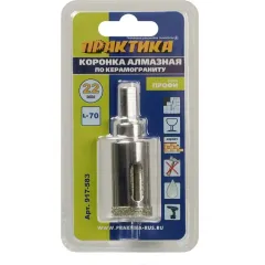 Коронка алмазная ПРАКТИКА д/керамогранита 22мм (917-583)