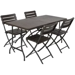 Мебель садовая Green Days Комфорт 152*74,5*72см стол+4 стула до 150кг, коричнев YTHD123 (510752)