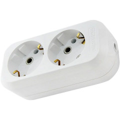 Колодка 2-пост. 2Р+Е белая 16А TDM SQ1806-0015