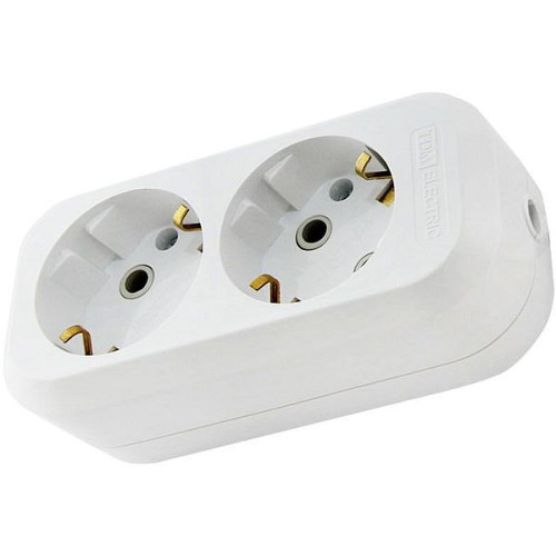 Колодка 2-пост. 2Р+Е белая 16А TDM SQ1806-0015