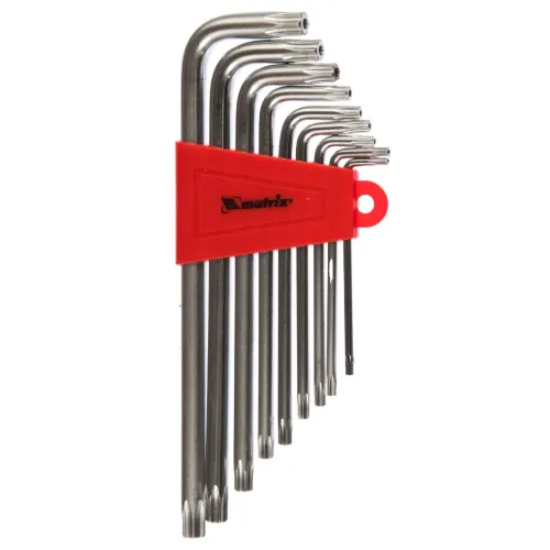 Набор ключей шестигранных MATRIX TORX 9шт экстра длинные сатин (Т10-Т50мм) (12307)