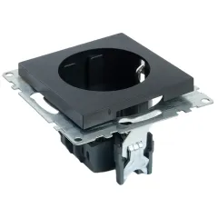 Розетка 2P+Е Катрин черный с защитной шторкой GLS16-7110-05