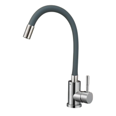Смеситель для кухни SOLONE EZA4-F090 GY, серый гибкий излив