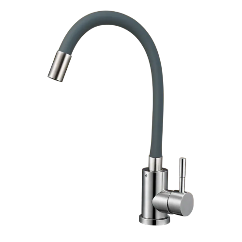 Смеситель для кухни SOLONE EZA4-F090 GY, серый гибкий излив