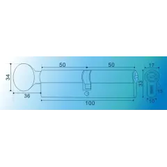 Мех. цилиндр MSM SN 100  (50*50) с вертушкой CP хром(16836)