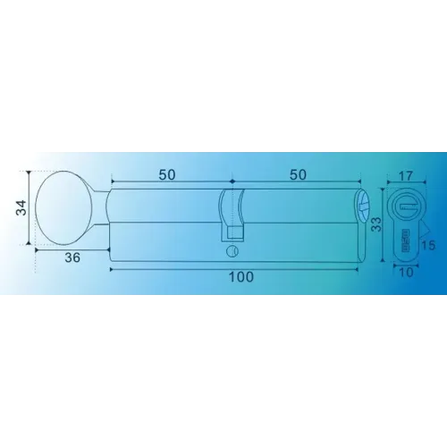Мех. цилиндр MSM SN 100  (50*50) с вертушкой CP хром(16836)