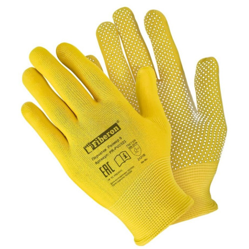 Перчатки полиэстер Fiberon цветные, ПВХ-точка (480242)