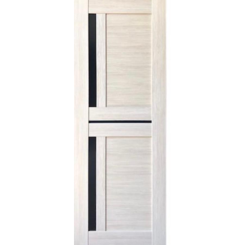 Дверное полотно VDM-02 ДО 60 Капучино, покрытие ПВХ (VD) (лакобель черное)