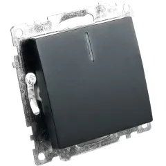 Выключатель 1-кл Катрин с подсветкой черный GLS10-7101-05