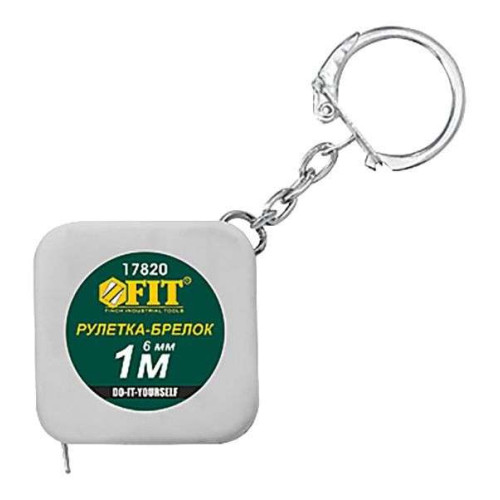 Рулетка-брелок FIT белая квадратная 1 м (17820)