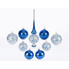 Шары новогодние стекло ЕЛОЧКА 9шт 