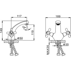 Смеситель для умывальника FRAP F1025 хром