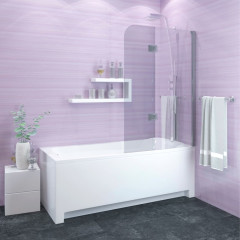 Душевое ограждение на ванну EVA GOLD 120х130см, прозрачное стекло JY140