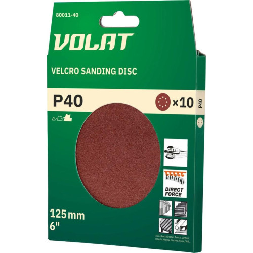 Круг шлиф. ВОЛАТ 125мм, Р 80, 10шт (80011-80)