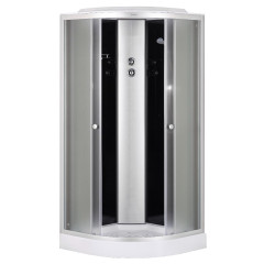 Душевая кабина EVA GOLD 90х90см низ. поддон, чёрное заднее стекло, матовый профиль F901BS (3кор.)