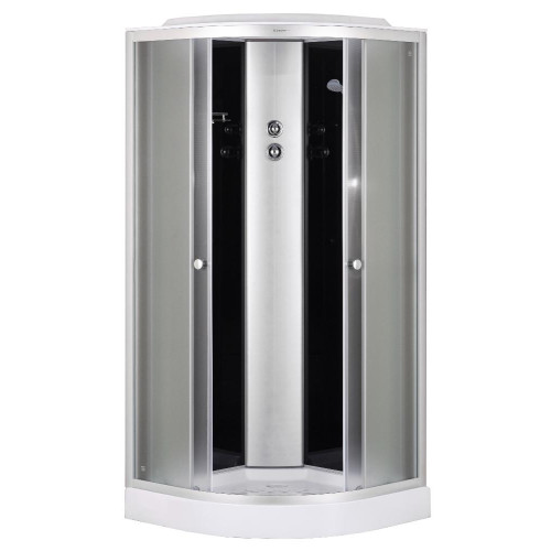 Душевая кабина EVA GOLD 90х90см низ. поддон, чёрное заднее стекло, матовый профиль F901BS (3кор.)