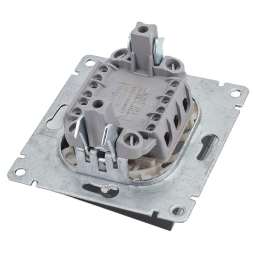 Выключатель 2-кл UNIVersal Афина 10A с подсветкой графит A0123-Gr