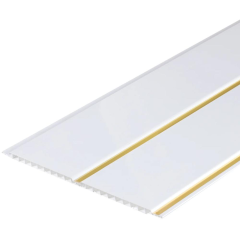 Панель ПВХ АЛЬТА ДЕКОР белая ЗОЛОТО 3,0*0,20*8 мм