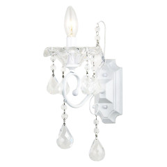 Светильник настенный Люмис 06408/1W WT 1x40W E14 h350 белый/хрусталь