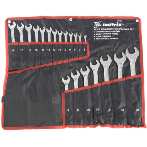 Набор ключей комб. MATRIX (15441) 20шт, 6-32мм, чехол