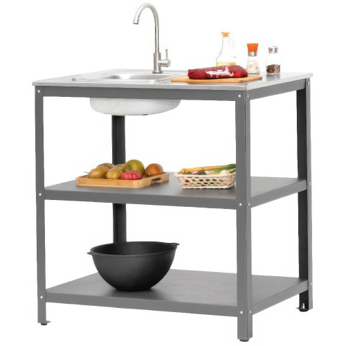 Стол PATIO P-02 разделочный, с мойкой