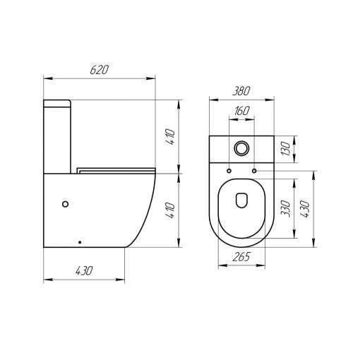 |Унитаз-компакт EVA GOLD A2809 тонкое сиденье ДП, безободковый