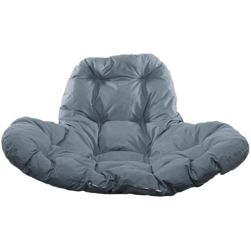 Кресло подвесное с ротангом XL серое с серой подушкой