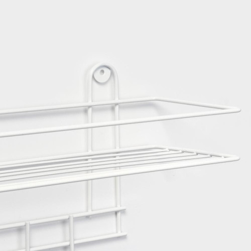 Полка для ванной комнаты прямая, 33х12,5 4 крючка, белая (6827786)