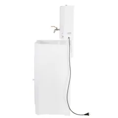 Умывальник дачный ВИХРЬ ЛЮКС (74/4/4) с подогревом, пластиковая мойка, цвет белый