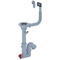 Сифон для мойки АНИПЛАСТ F1045S 3 1/2''х40 с переливом, прямоточный