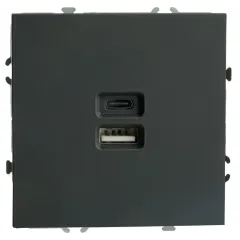 Розетка PC+Type A+C 20W ЭМИЛИ черный RST10-5115-05