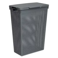 Корзина для белья 50л прямоуг. серая Violet Лофт 5650018 (416136)