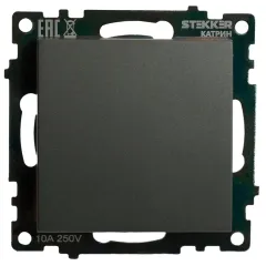 Переключатель 1-кл Катрин перекрестный графит GLS10-7110-06