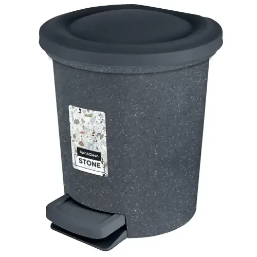 Ведро для мусора Stone 6л с крышк,педалью, темный камень SC470110026
