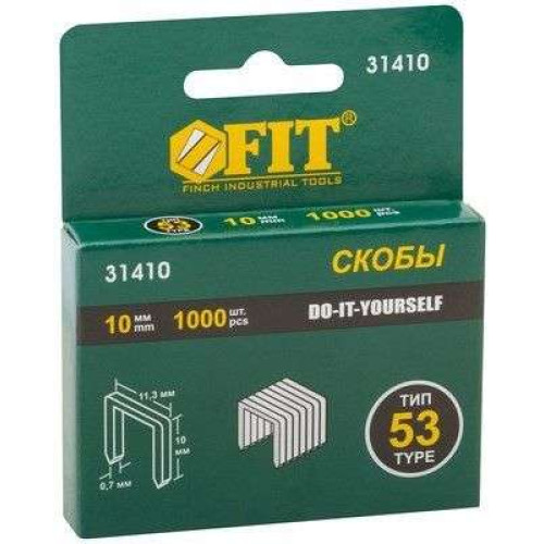 Скобы для степлера FIT тип 53, 10 мм 1000 шт (31410)